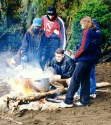 Cocinando en campamento