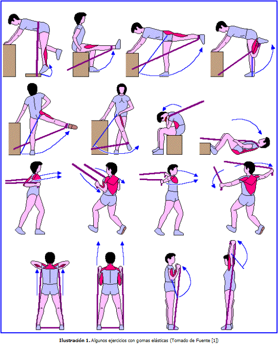 Ejercicios con gomas elásticas.