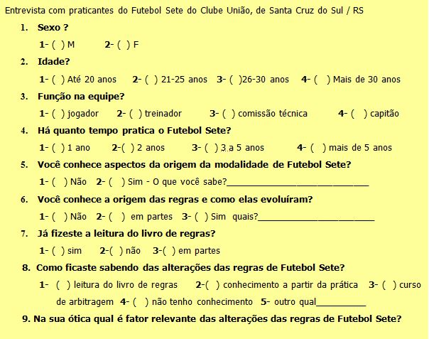 Regras de Futebol 7 : Regra I (Campo de Jogos) : 1. O  - IPVC