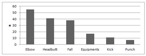 Figure 1. BMFT distribution in athletes according to cause. São Paulo, Brazil, 2019.