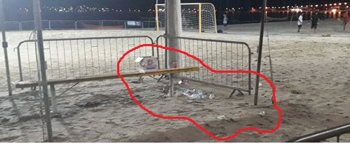 Imagem 3. Lixo deixado na orla da praia após evento do Fest Verão