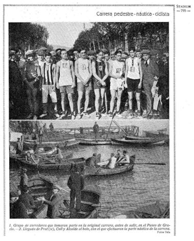 Figura 5. “Carrera pedestre-náutica-ciclista”. Fuente: (Stadium, 1914, p. 795)