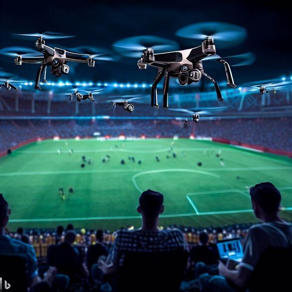 Imagen 1. El uso de drones en las transmisiones permite seguir cada partido de fútbol al detalle