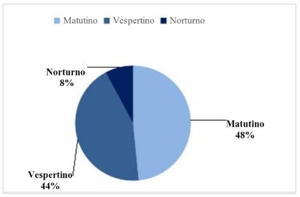 Gráfico 3. Horários de treinamento por turno