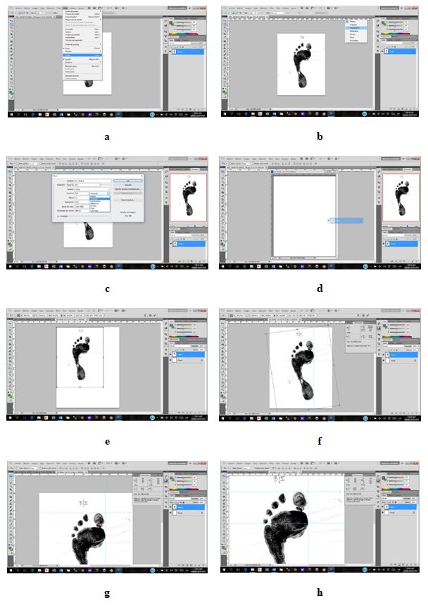 Figura 1. Procedimientos para las mediciones de la huella plantar.