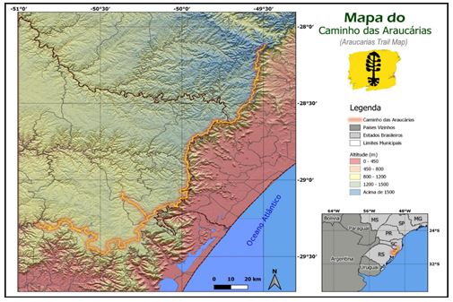 Figura 2. Mapa do Percurso da TLC Caminho das Araucárias