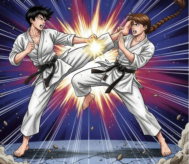 Figura 1. As competições no karatê exigem alta concentração e controle emocional