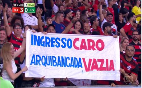 Figura 2. “Torcida do Flamengo protesta contra o preço dos ingressos e xinga Bap, veja”
