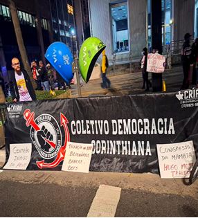 Figura 3. “Campanhas realizadas pelo Coletivo Democracia Corinthiana, do Corinthians: atuação fora dos estádios”; “O Bloco Tricolor Antifa, do São Paulo faz parte do Trio de Ferro do futebol paulista”; “Atuação do Porcomunas, do Palmeiras em frente ao estádio para a pesquisa Felipe Lopes participou de reuniões e fez entrevistas com os participantes”; “Estudo está vinculado às pesquisas realizadas pelo Grupo de Estudos e Pesquisas sobre Futebol, criado em 2001, na FEF”