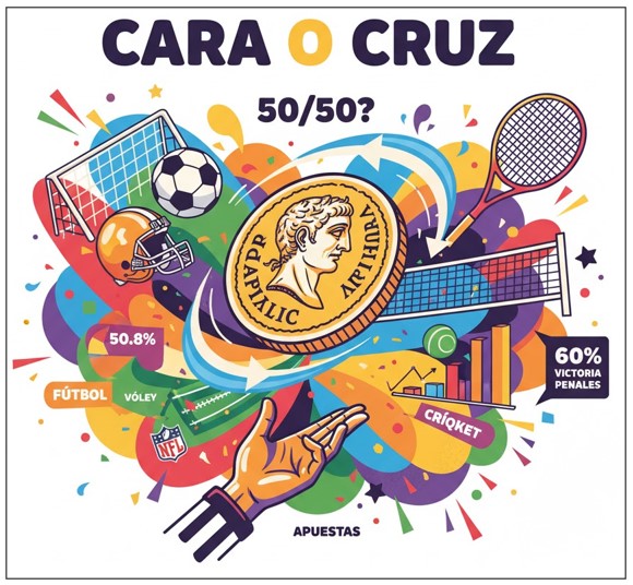 Figura 1. En el fútbol, los equipos que ganaron el sorteo previo a una tanda de penales suelen tener más posibilidades de imponerse