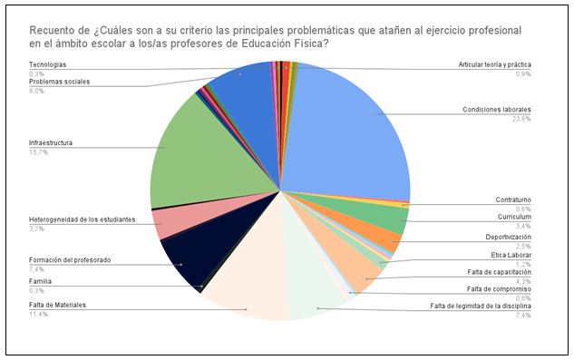 Gráfico 6. Problemáticas que identifican los profesores durante el ejercicio profesional en el ámbito escolar