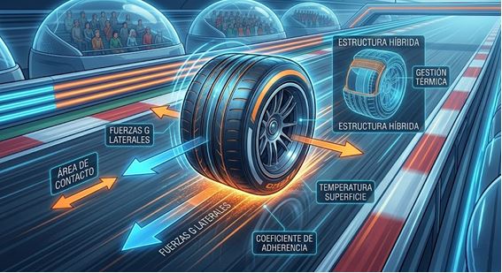 Figura 2. Gestión térmica y estructuras híbridas para el máximo control en los neumáticos