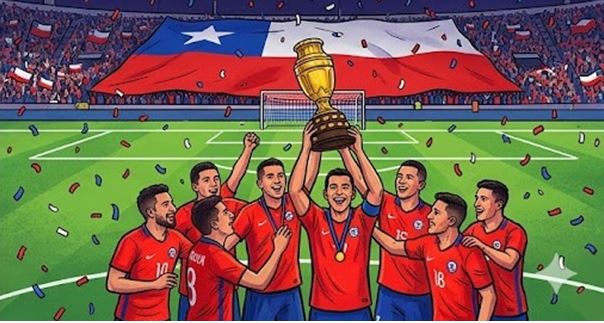 Figura 3. El orgullo de una nación: jugadores chilenos alzando la copa